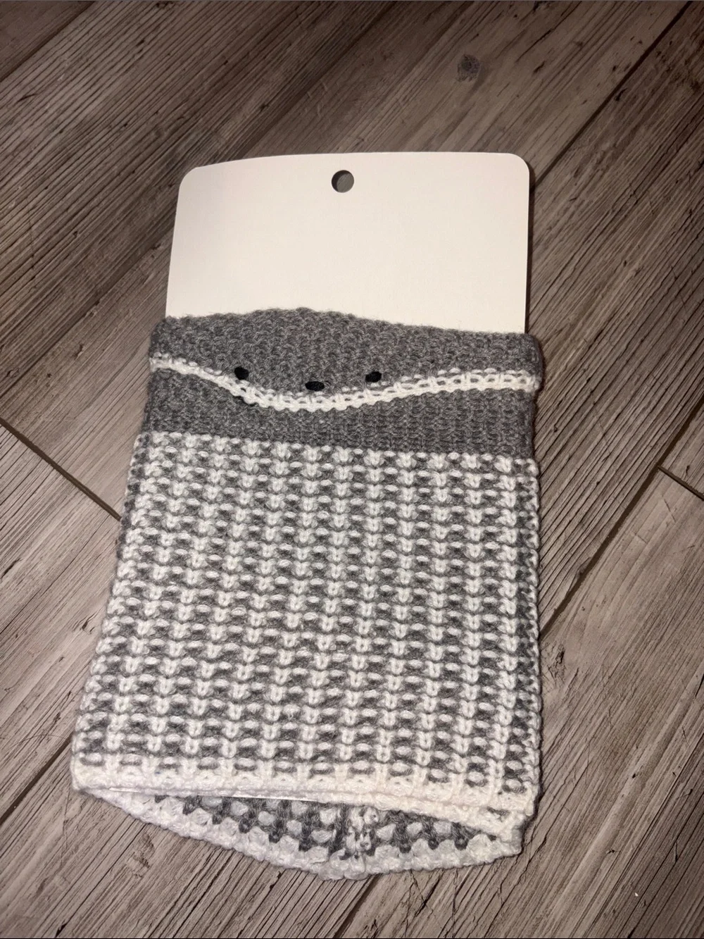 NWT Boot Cuffs - Gray and White Knit Leg Warmers